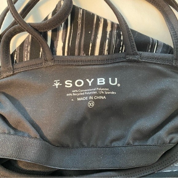 Soybu Criss Cross Straps Built in Bra Flattering Fit Dress Black White Size XS - Picture 7 of 10